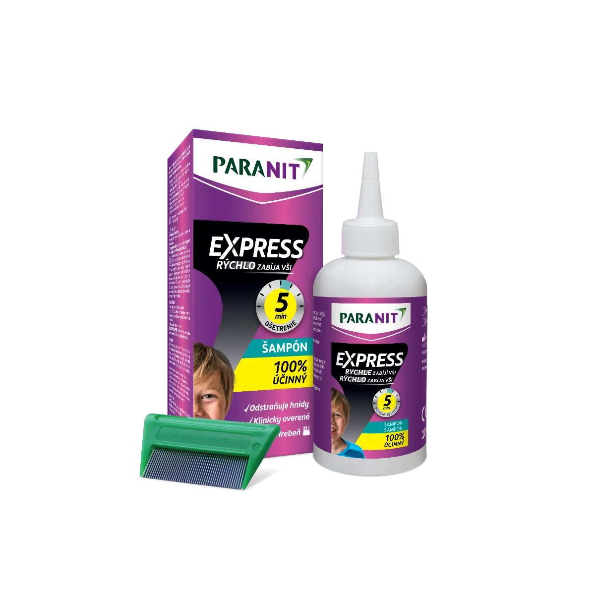 PARANIT Express Šampón + hrebeň 1×100 ml, prípravok proti všiam