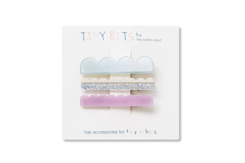 THE COTTON CLOUD Set 3 sponiek do vlasov Waves Candy 1×3 ks, sponky do vlasov