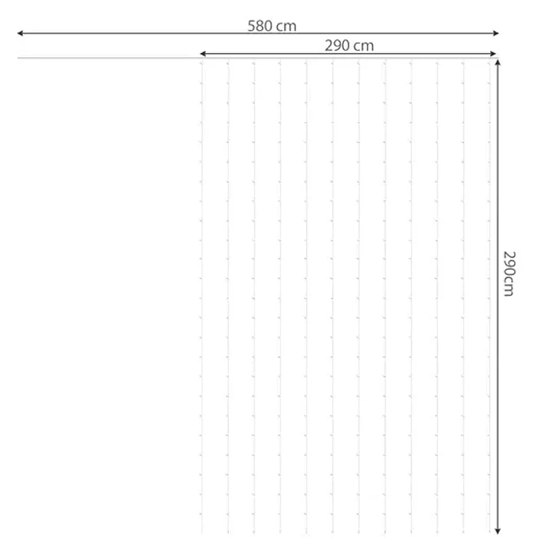 Vianočná súprava LED ZÁVES RVZ300/CW/P/USB+DO 300ks 2,9x2,9m studená biela IP44 8 programov