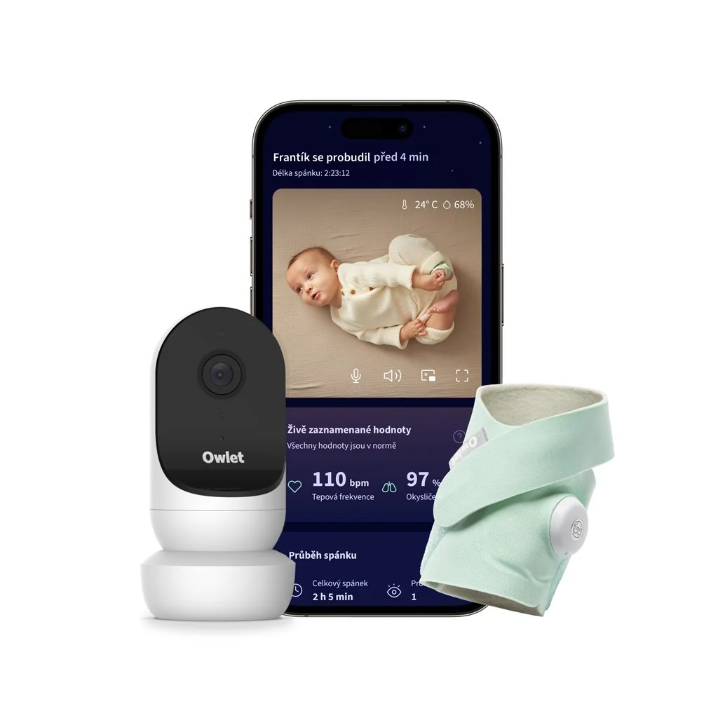 Ponožka inteligentná Dream Sock a kamera Owlet Cam 2 Modrozelená