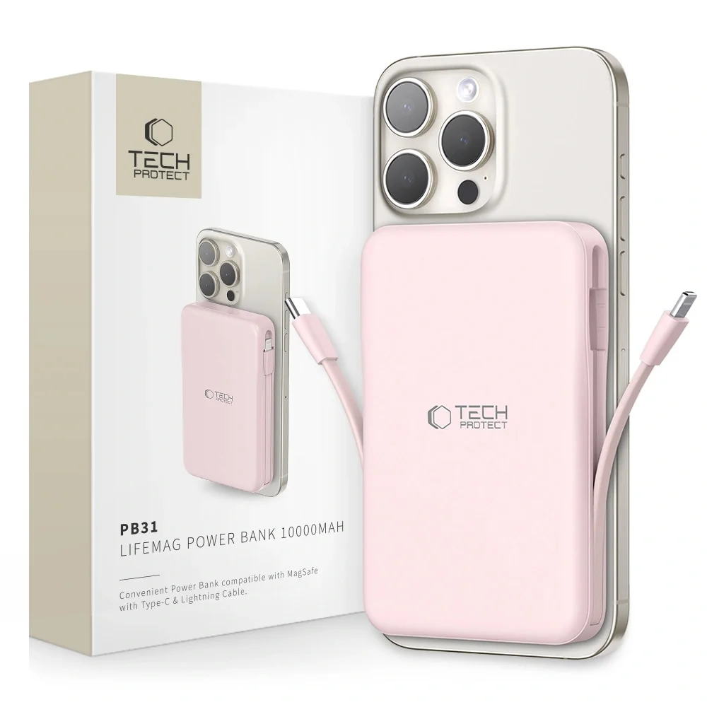 Tech-Protect PB31 LifeMag MagSafe Power Bank 10000mAh, ružový | Dr. Max ...