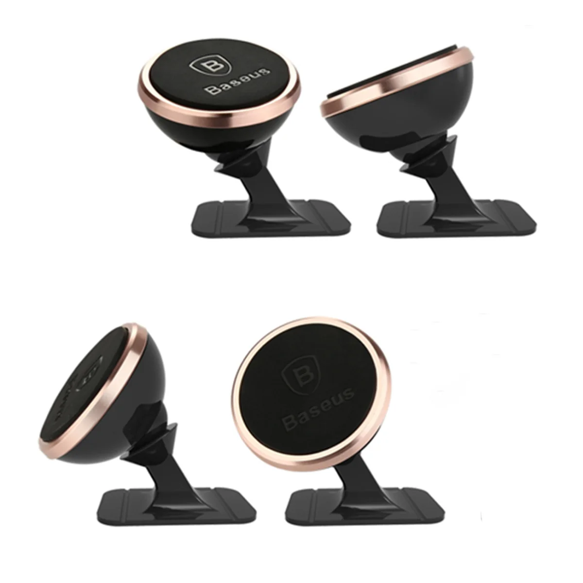 Baseus 360 magnetický držiak na mobil do auta, strieborný
