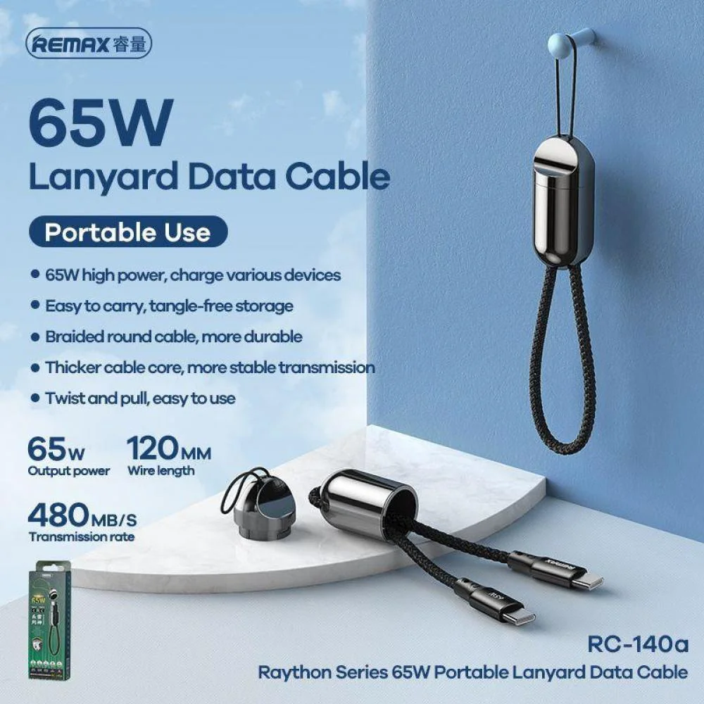 USB-C na USB-C Kábel 65W - Čierna