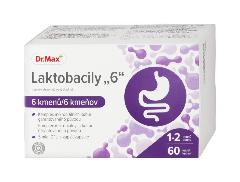 Dr. Max Laktobacily „6“ 1×60 cps, probiotiká