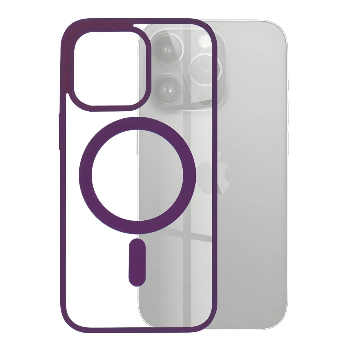 Priehľadné puzdro na iPhone 15 Pro Max - Fialová Techsuit - MagSafe Pro