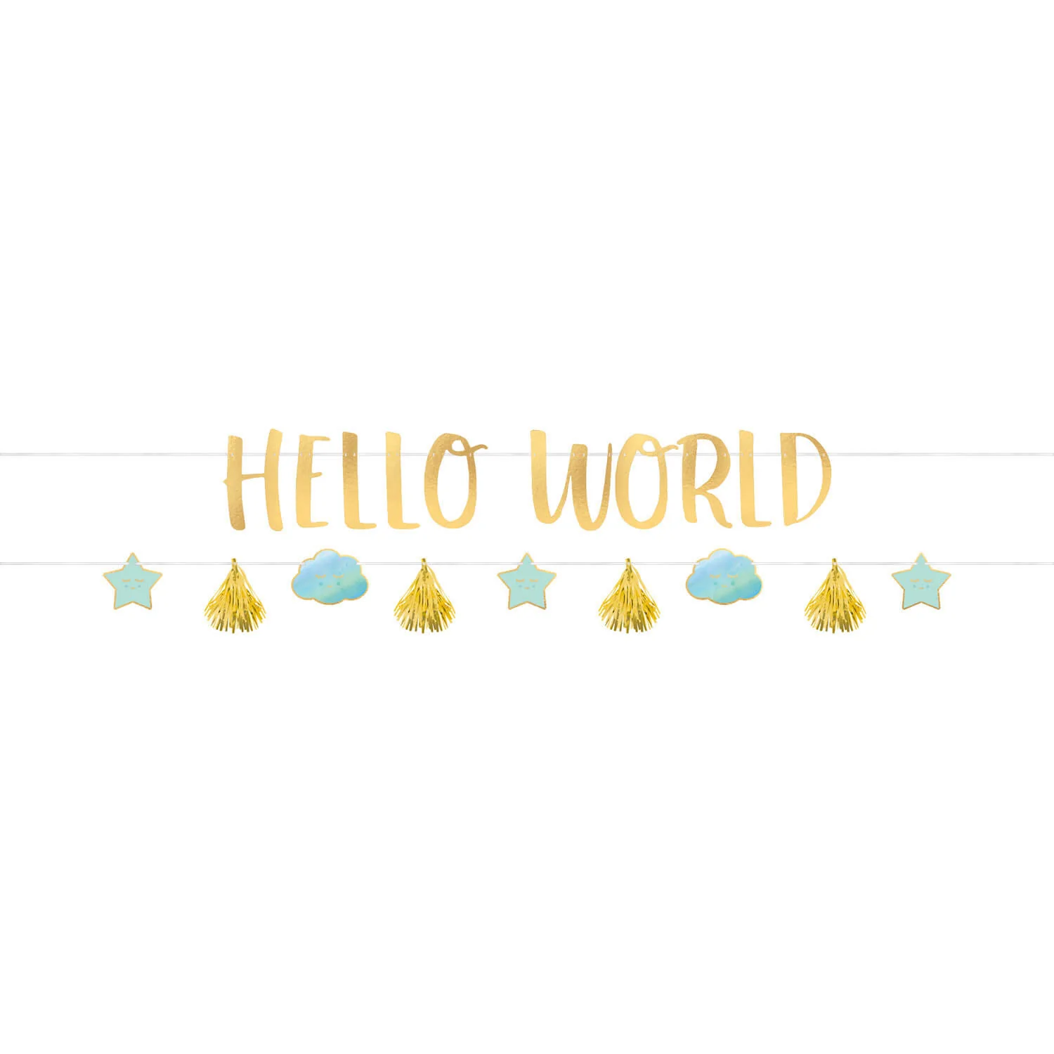 Banner Hello World Baby Boy 176cm