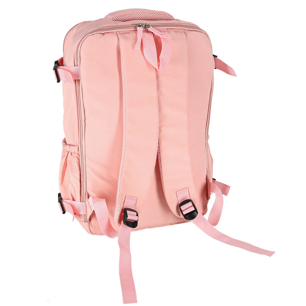 Cestovný batoh 45 × 30 cm s rozšíriteľnými priehradkami – ružový