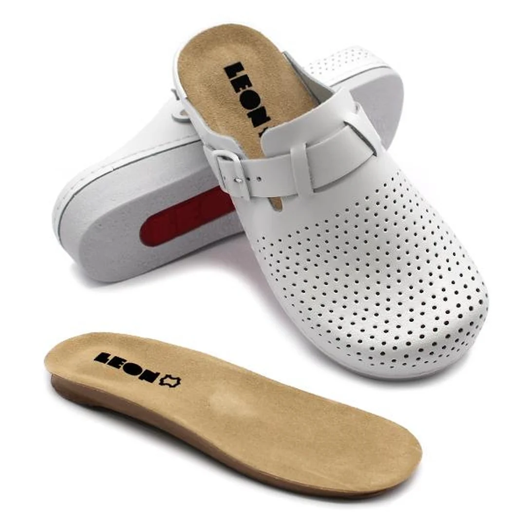 Leon 5001 Dámska antistres zdravotná kožená obuv 40 - 26cm, perla, 3,5 cm