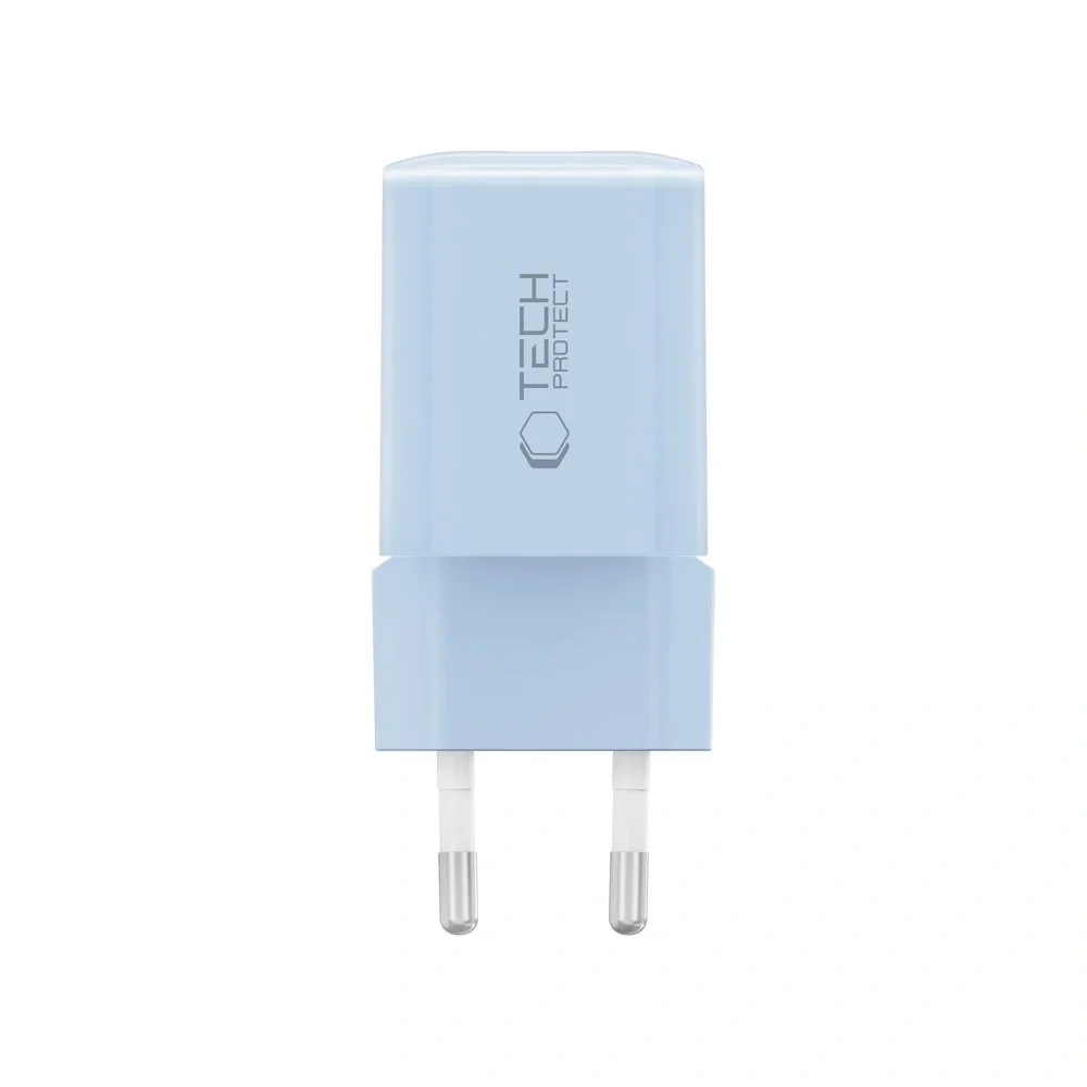 Tech-Protect NCM33W sieťová nabíjačka USB / USB-C 33W PD QC, svetlomodrá rá