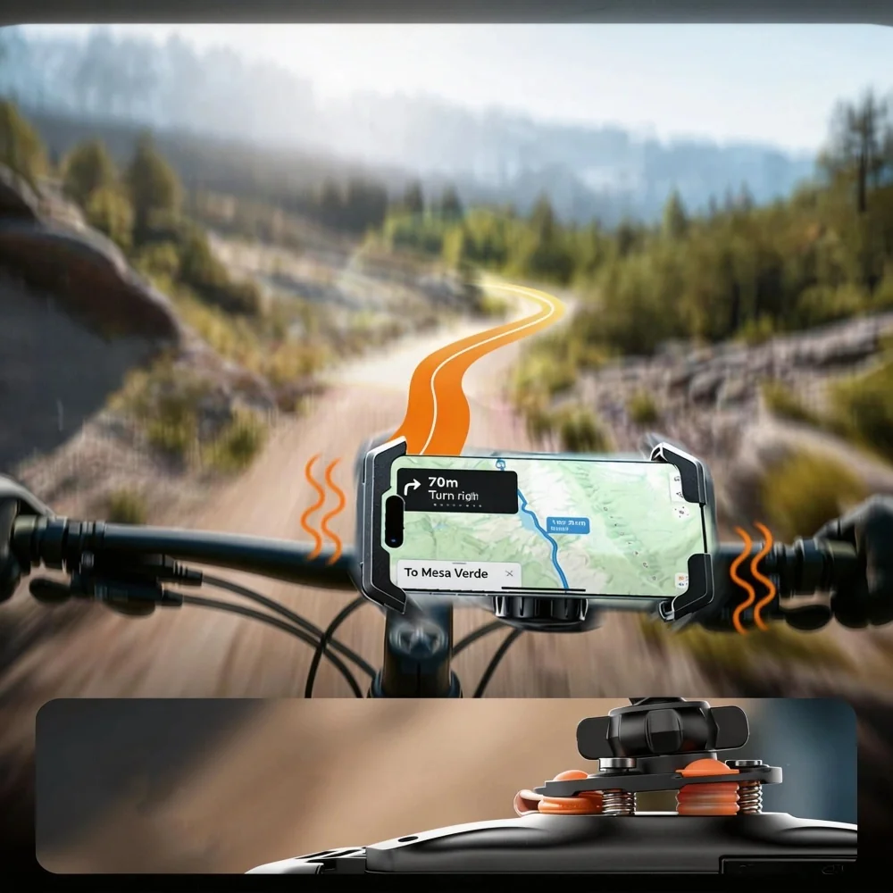 Tech-Protect V6 držiak na mobil na bicykel / motocykel, čierny