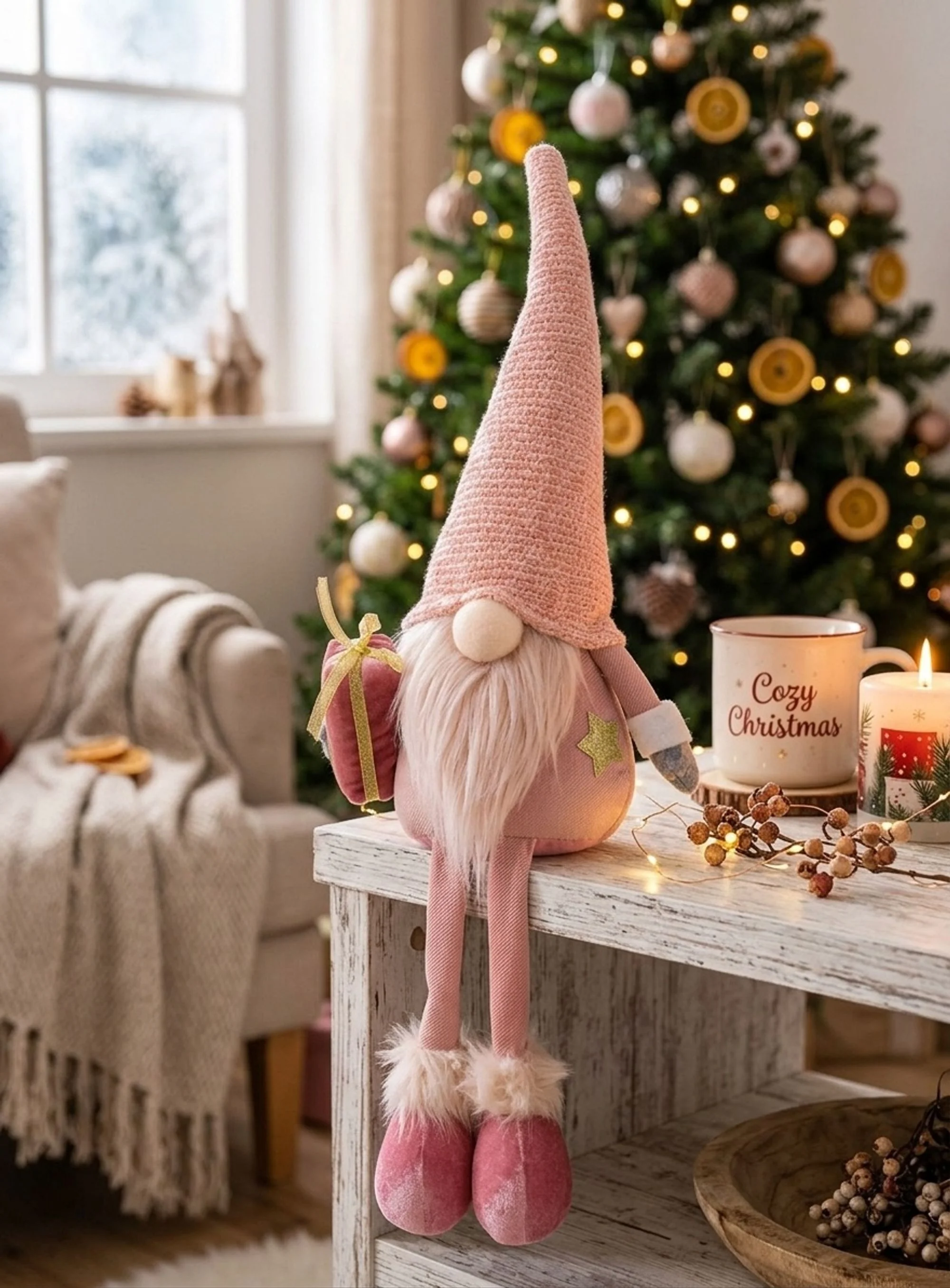 MagicHome vianočný škriatok, 1 ks 62 cm