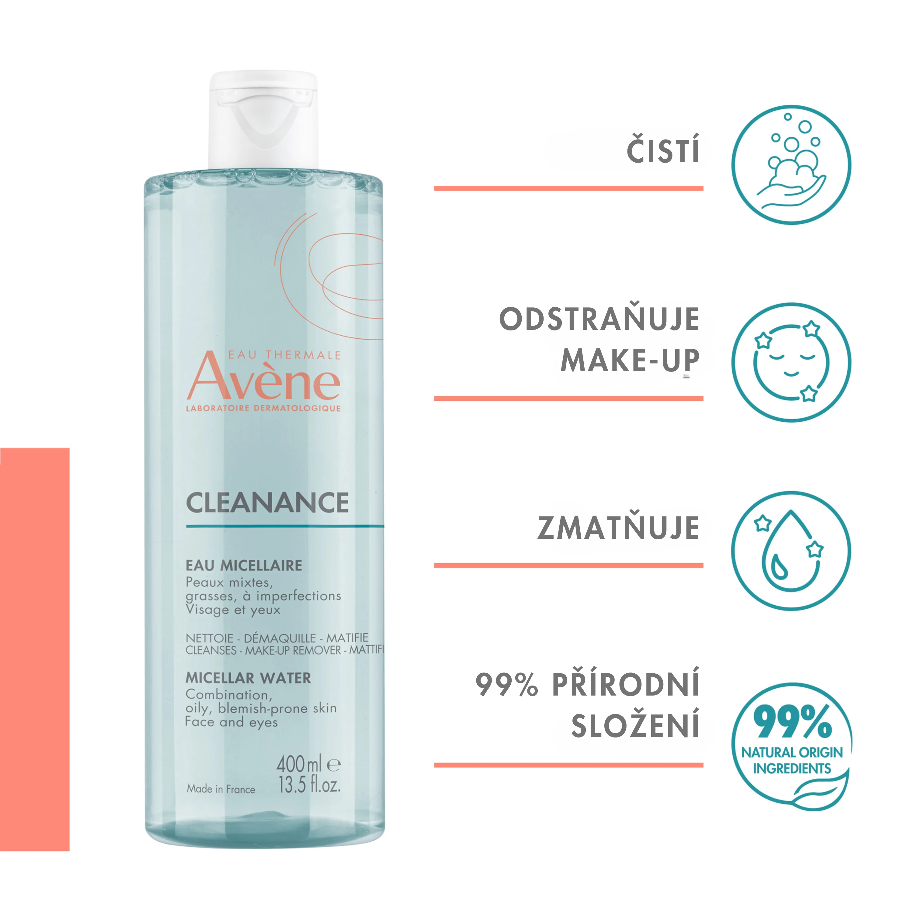 AVENE CLEANANCE MICELARNA VODA 400ML INOV. 400 ml