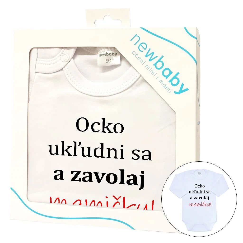 Body s potlačou  a zavolaj MAMIČKU! - darčekové balenie, vel. 68 (4-6m)