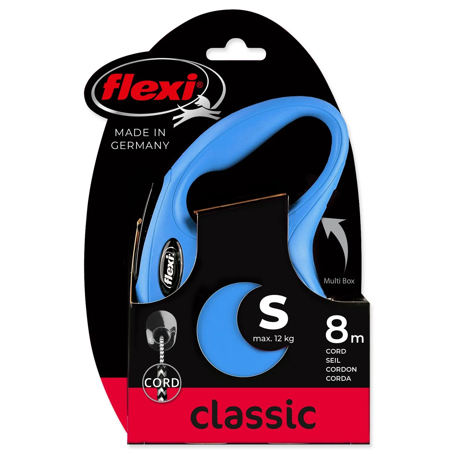 flexi New Classic lanko S 8m do 12kg modré