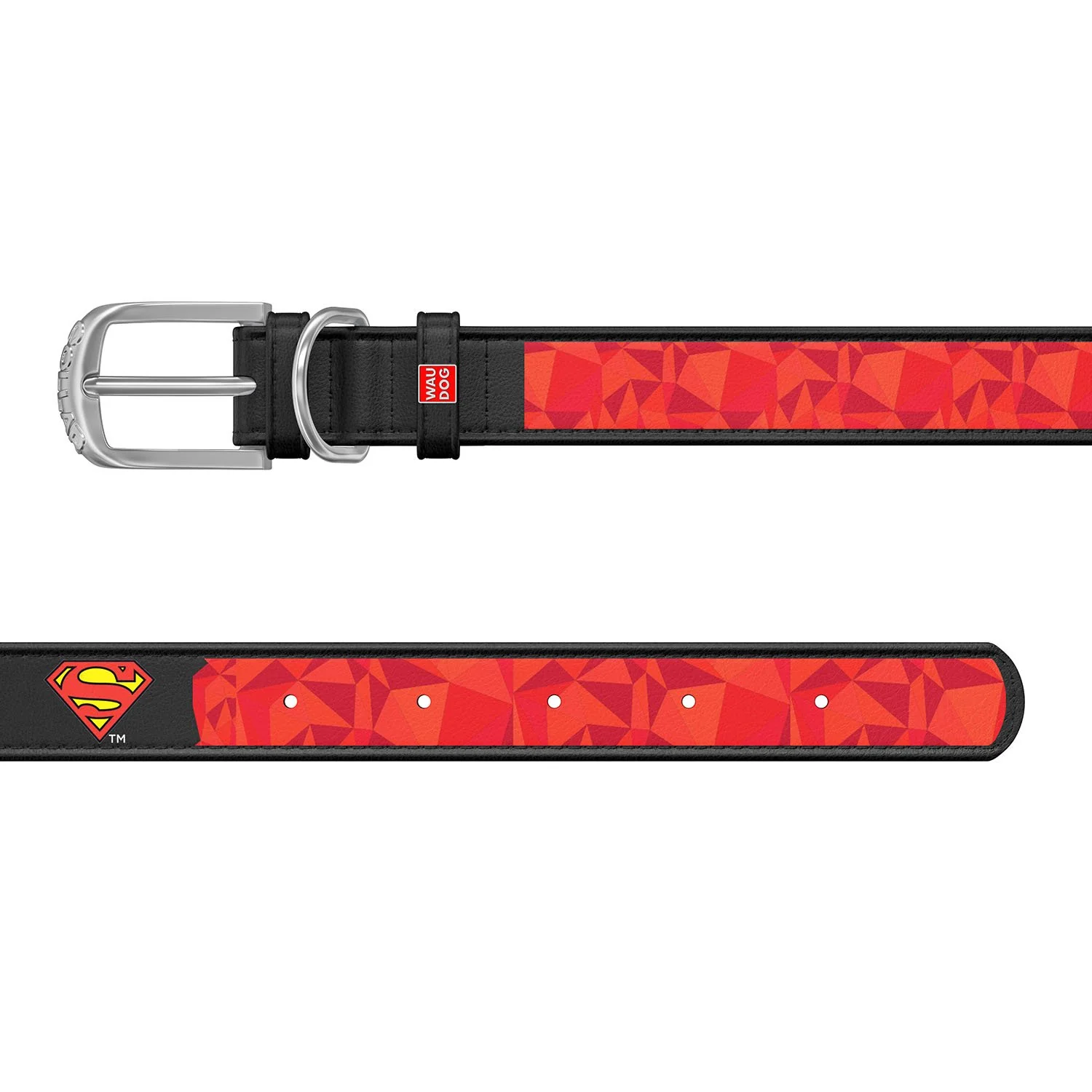 Kožený obojok Superman DC COMICS čierny, Obvod krku: 20-28 cm, širka: 12 mm