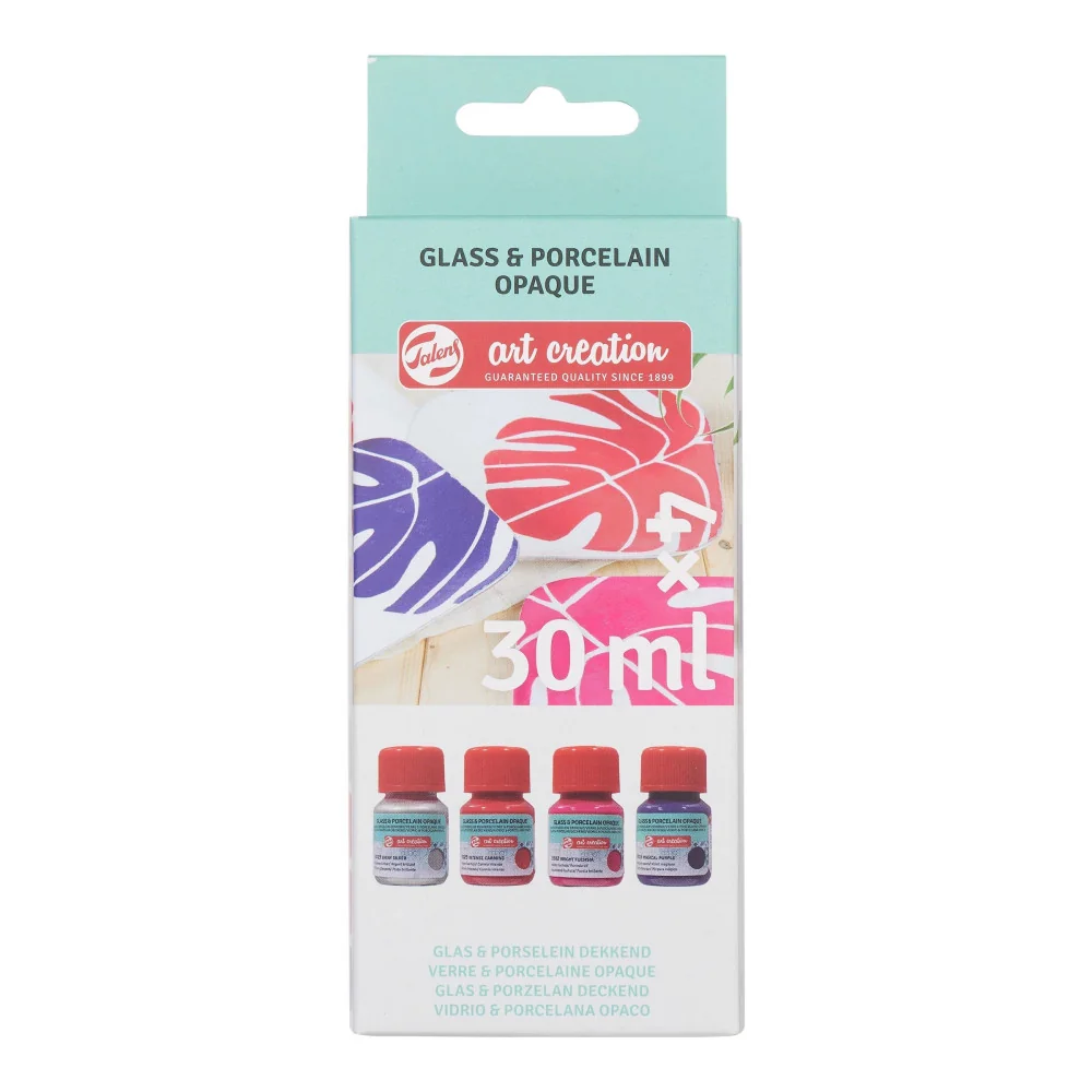 Talens art creation Farby na sklo, porcelán Opaque v sade 4x30ml-Talens Art Creation