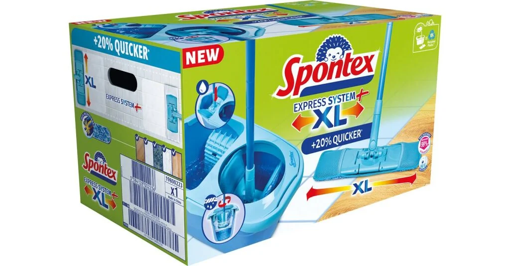 Spontex Express system+ XL mop 1×1 set, mop s vedrom