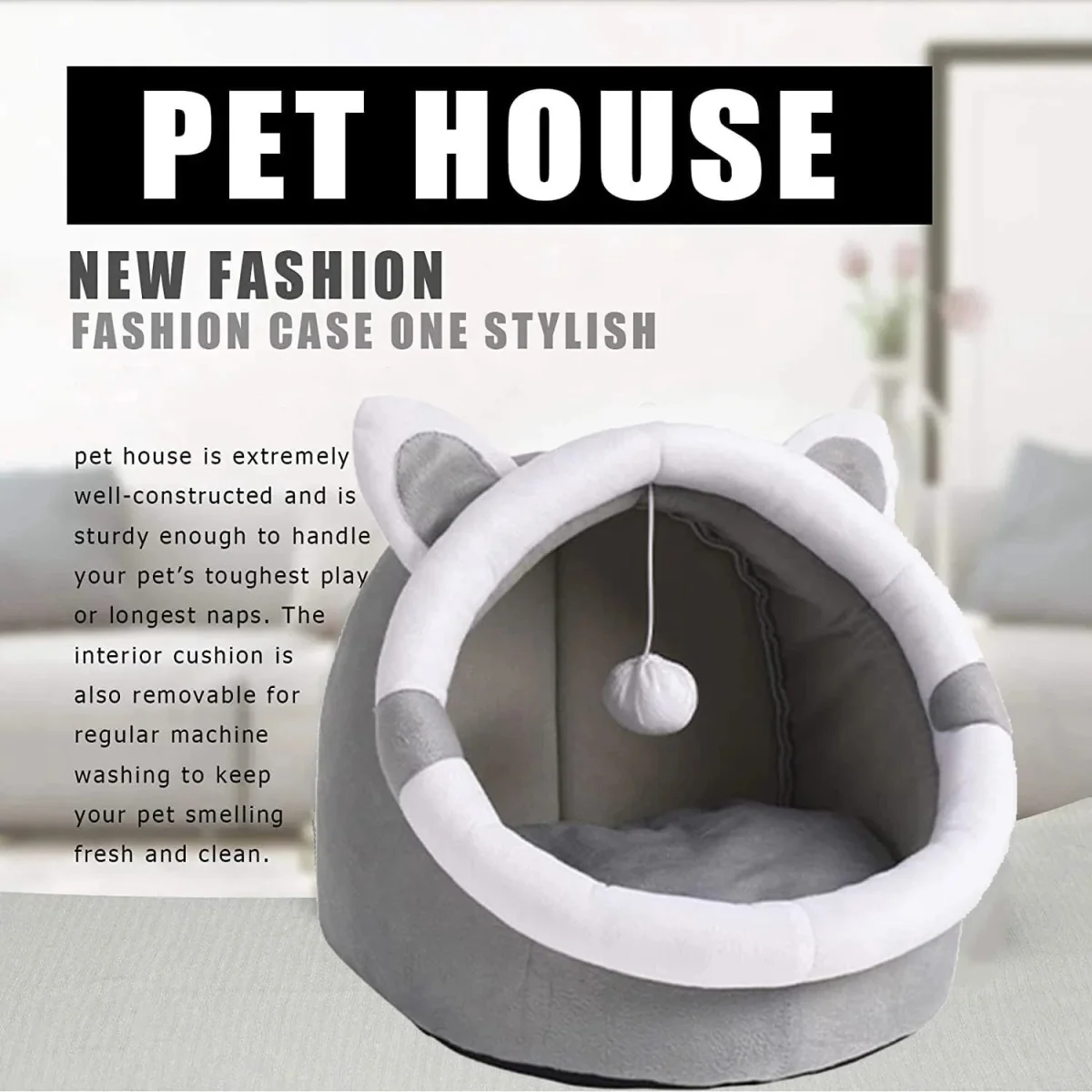 Livefy Cat House pelech pre mačky, sivý