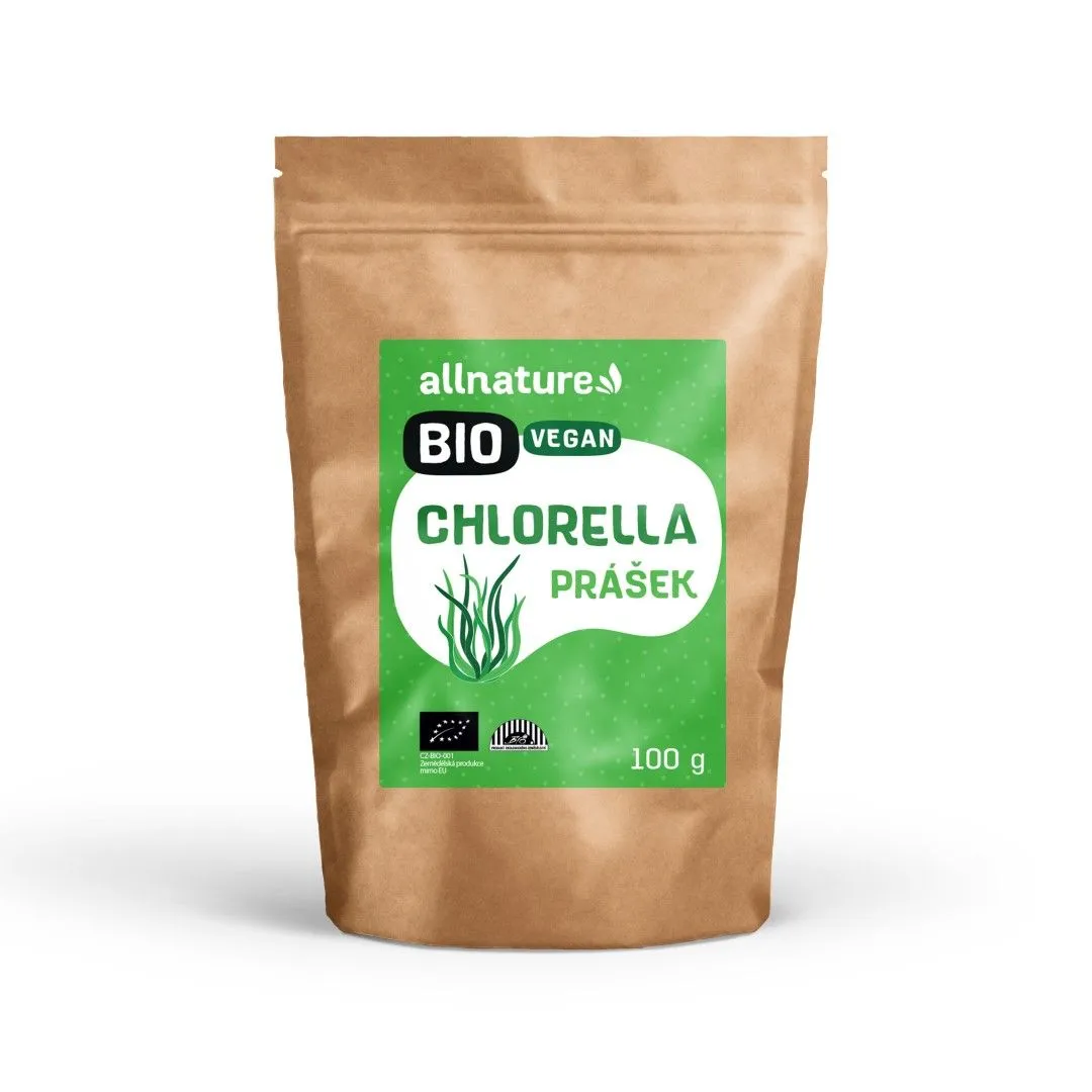 Allnature Chlorella Prasok Bio 1×100 g, výživový doplnok