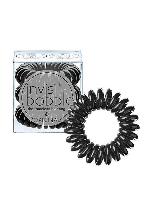invisibobble® ORIGINAL True Black 1×3 ks, špirálové gumičky do vlasov