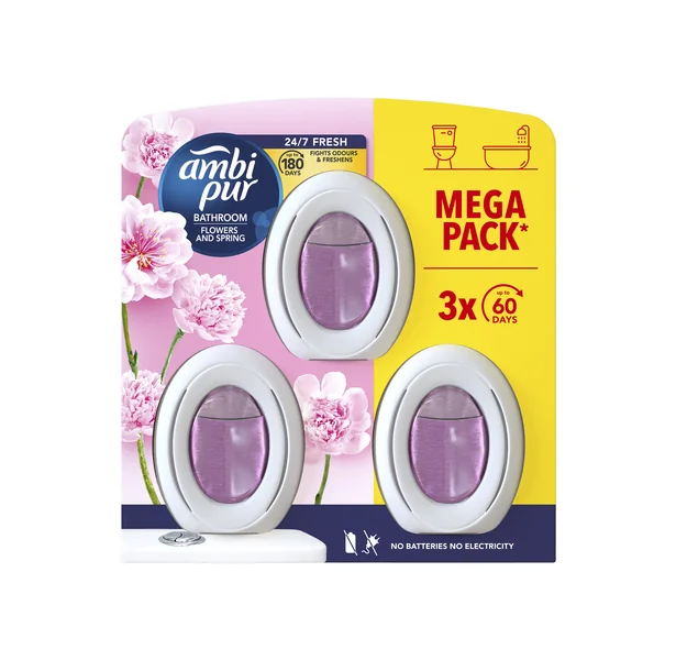 Ambi Pur Bathroom Flowers and Spring osviežovač vzduchu 3×8ml