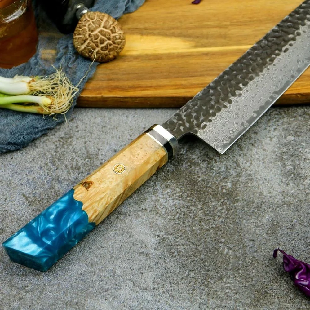 Damaškový kuchynský nôž Airi-Kiritsuke Dvojitá čepeľ, VG-10 oceľ