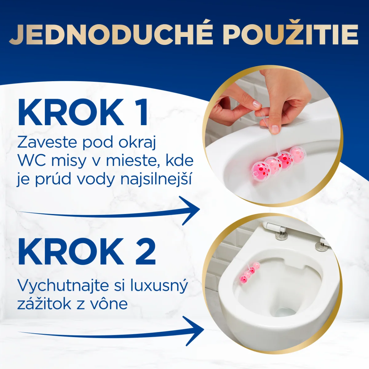 Bref Deluxe tuhý WC blok Delicate Magnolia 3×50 g, WC blok
