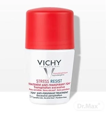 VICHY Stress resist 72h proti nadmernému poteniu roll-on 50 ml 1×50 ml, antiperspirant pre citlivú pokožku, 72 h výdrž