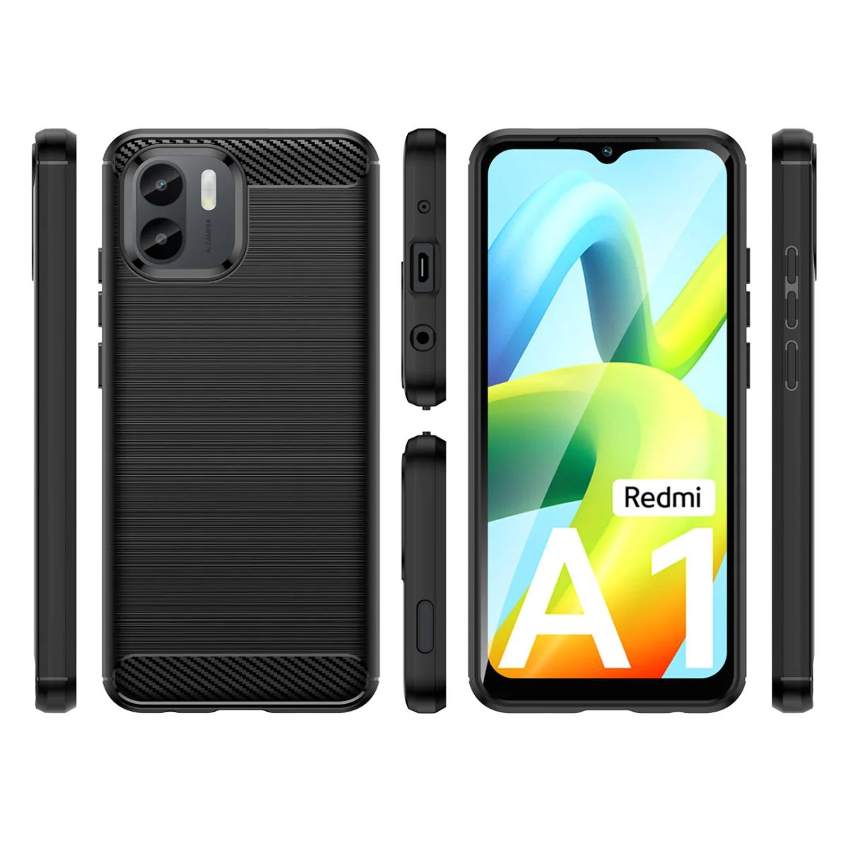 MG Carbon silikónový kryt na Xiaomi Redmi A1 čierny