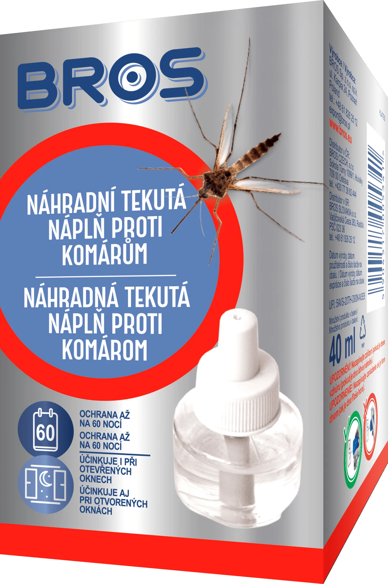 Bros Náhradná tekutá náplň proti komárom 40ml