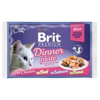 Brit Premium Cat Delicate Fillets In Jelly Dinner Plate 340g (4×85g)