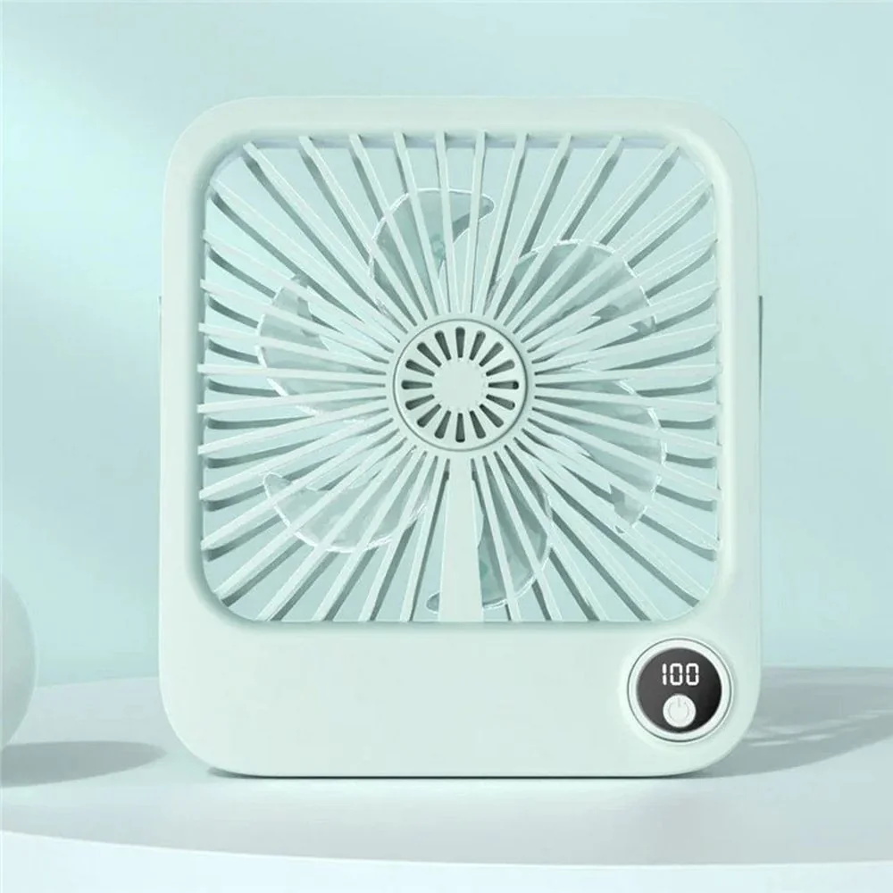 Stolový ventilátor s nastaviteľným stojanom a displejom, modrý