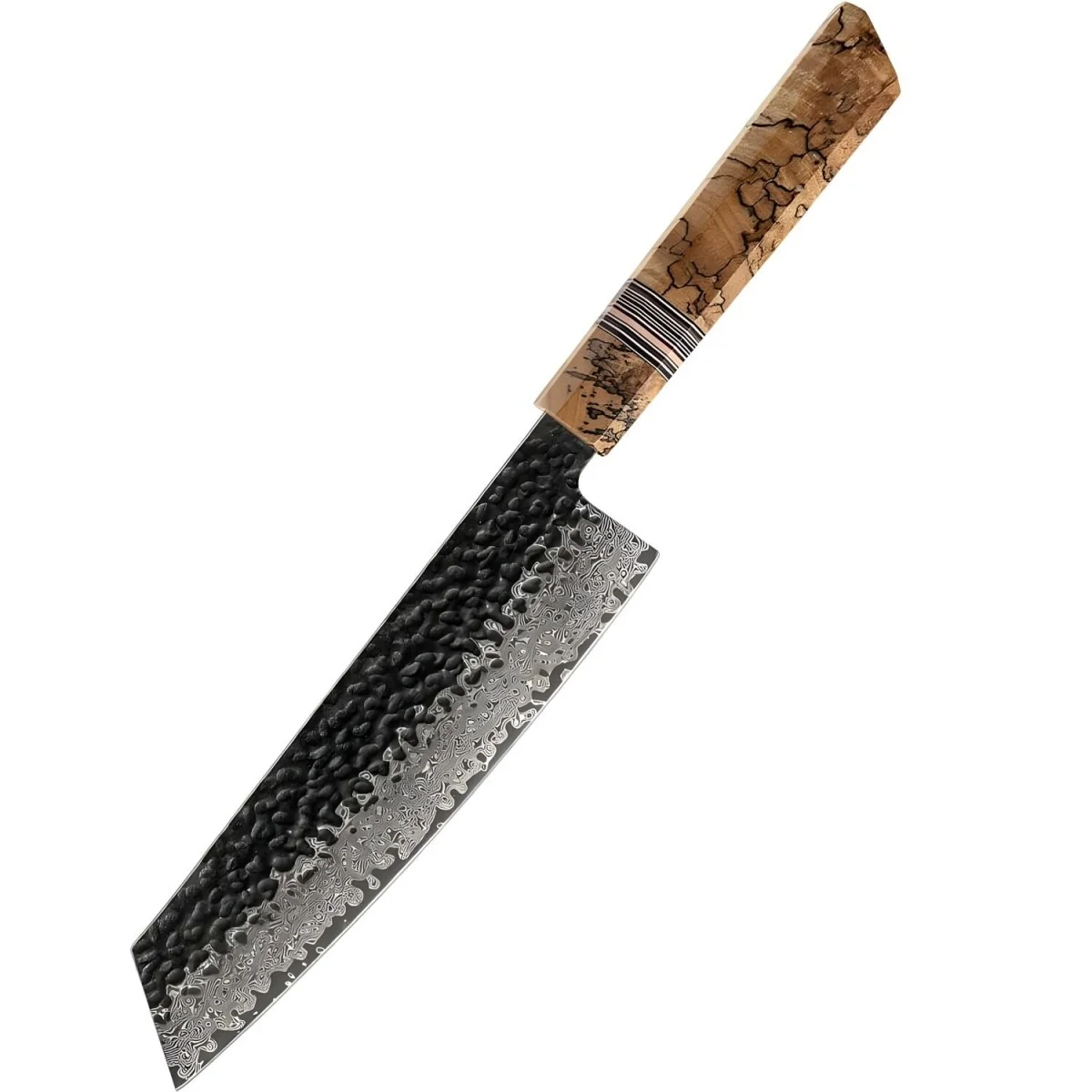 Damaškový kuchynský nôž Zenkai Kiritsuke univerzálny nôž, 19 cm čepeľ
