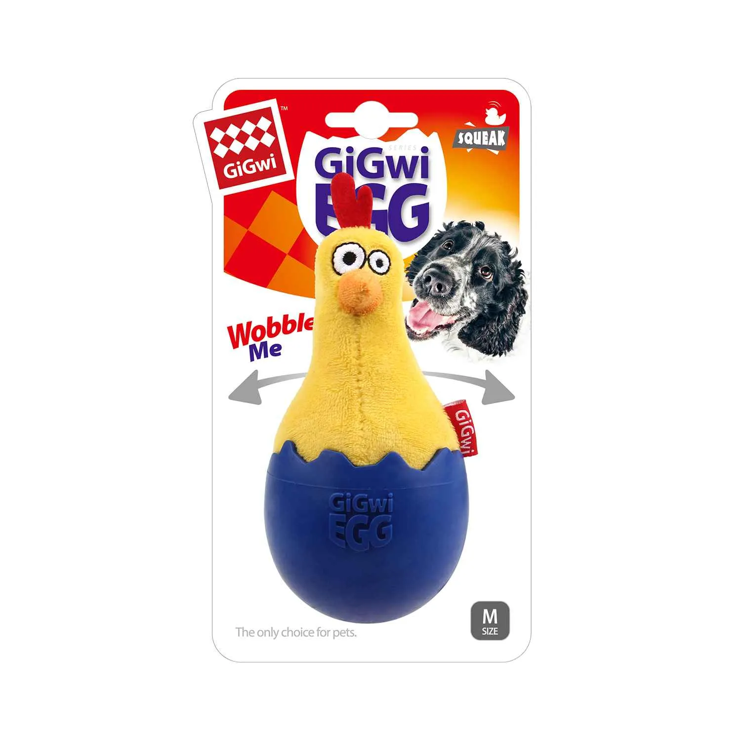 GiGwi vajíčko húpajúce sa. Sliepka. Guma a textil 1×1 ks