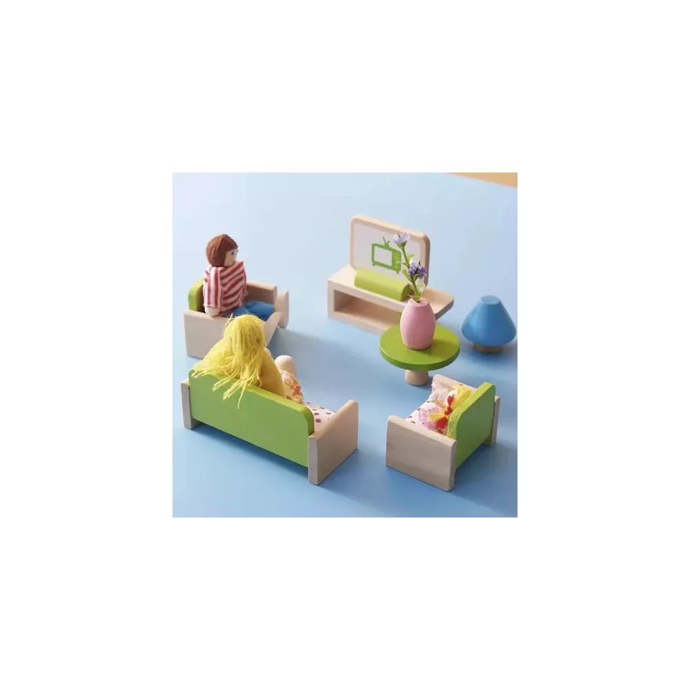 Hračka drevené miniatúrne bábiky RODINKA 7ks