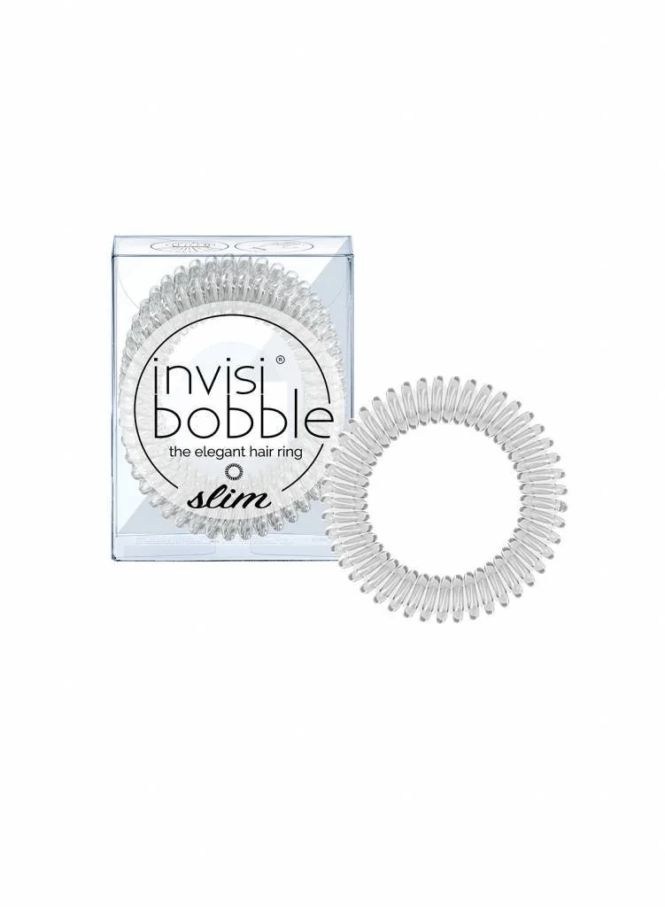 invisibobble® SLIM Crystal Clear 1×3 ks, špirálové gumičky do vlasov