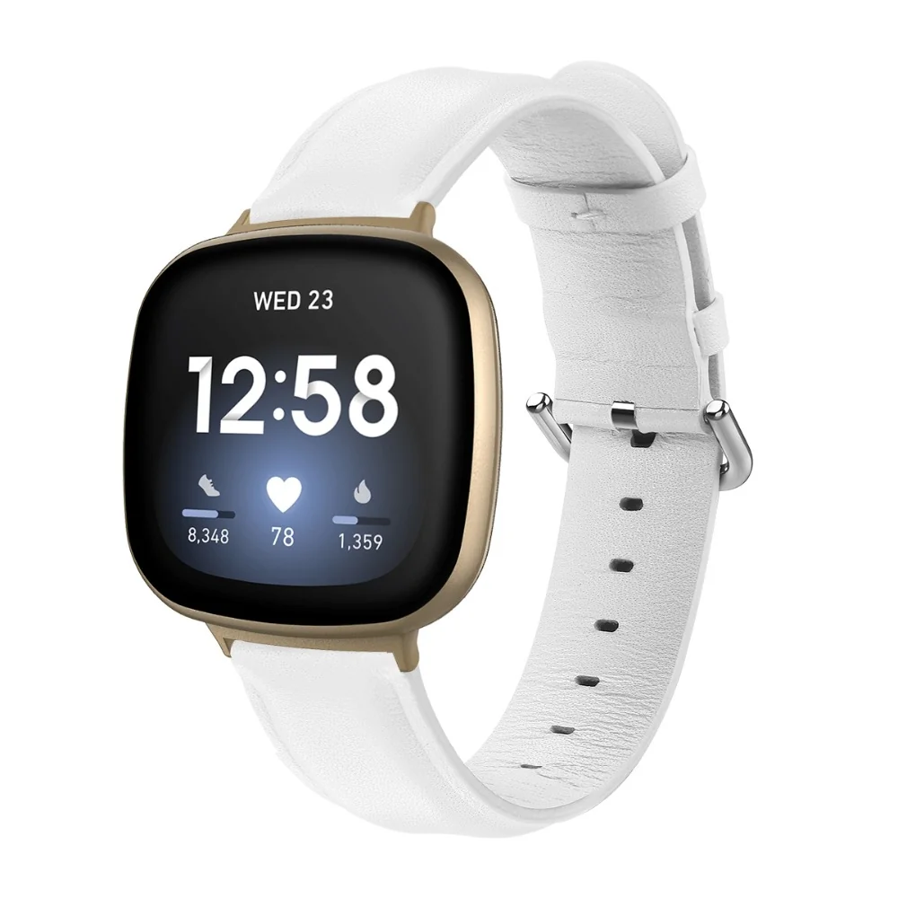 BStrap Leather Lux remienok na Fitbit Versa 3 white