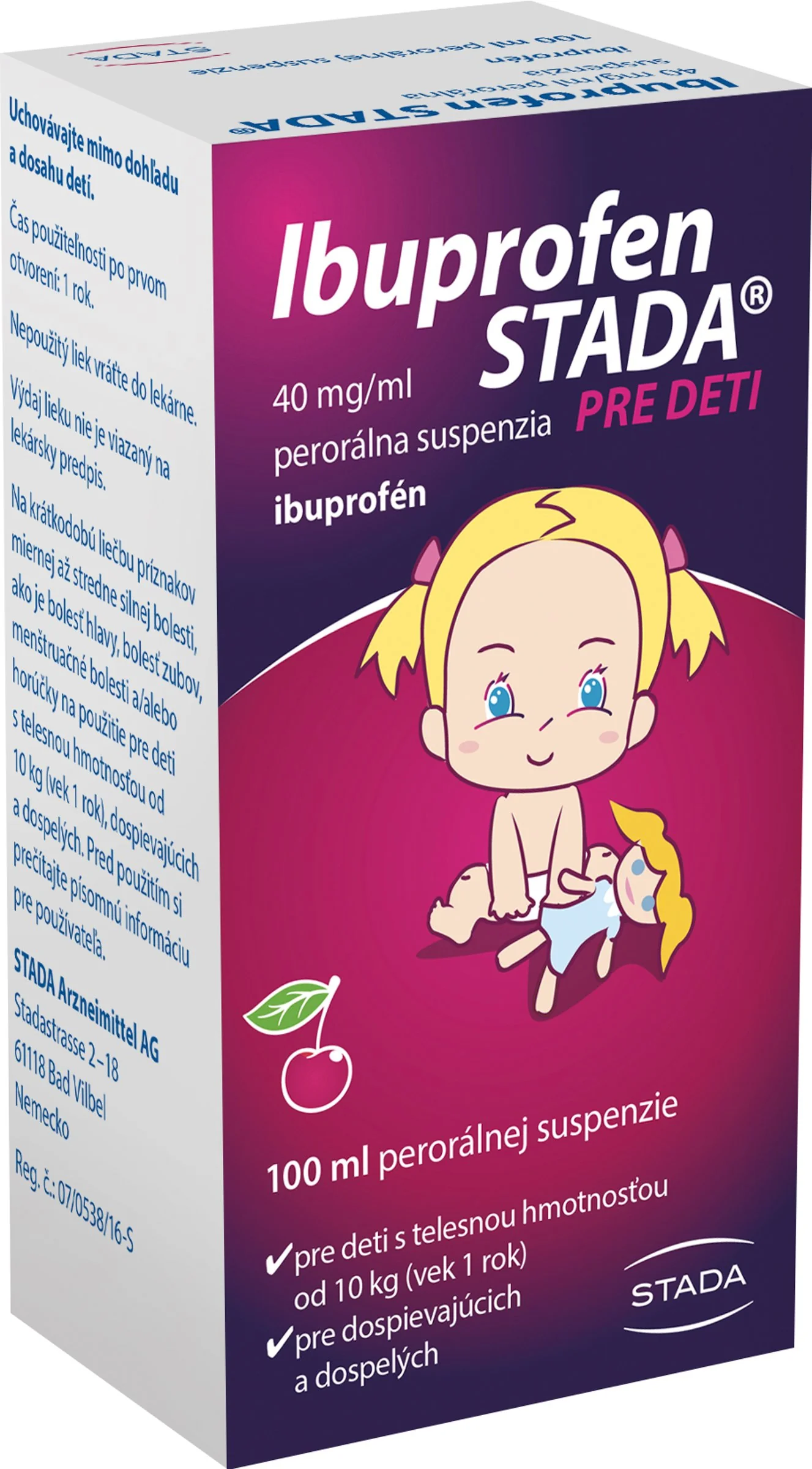 Ibuprofen STADA 40 mg/ml perorálna suspenzia 1×100 ml, liek proti bolesti