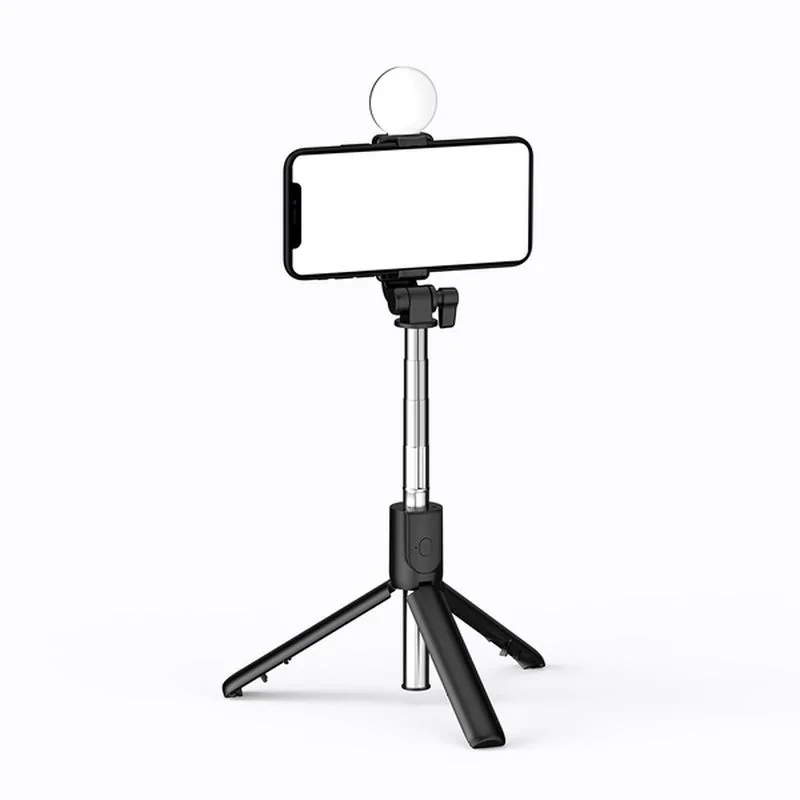 MG Telescopic Bluetooth selfie tyč s LED svetlom 0.71m, čierna