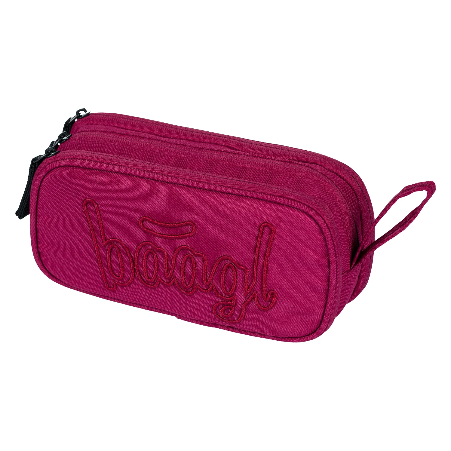 Baagl študentský peračník Etui Ruby, 3 komory červený, puzdro