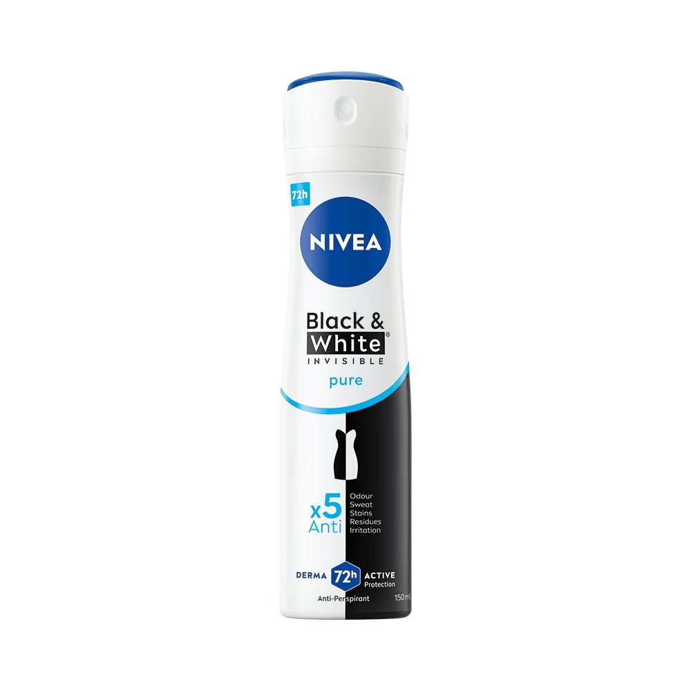 NIVEA Anti-perspirant BLACK & WHITE Pure 1×150 ml, antiperspirant