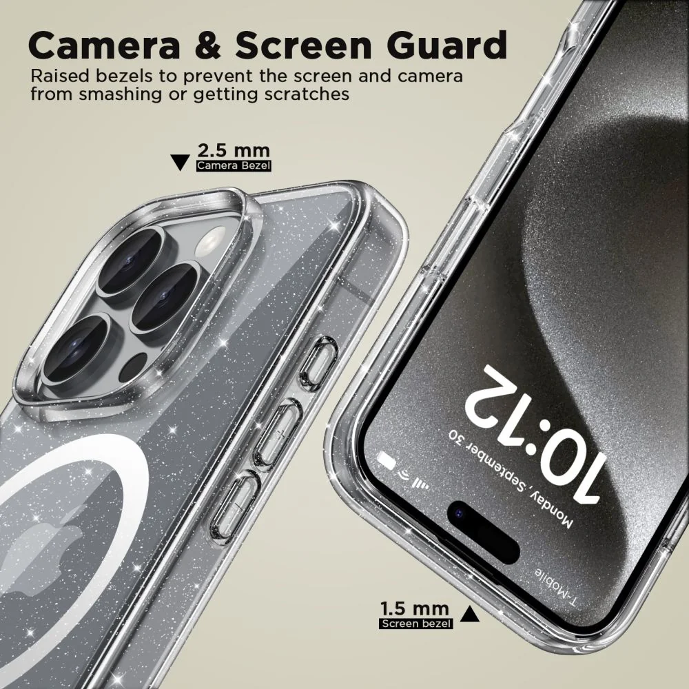 Tech-Protect Flexair Hybrid MagSafe kryt na iPhone 16 Pro, glitter