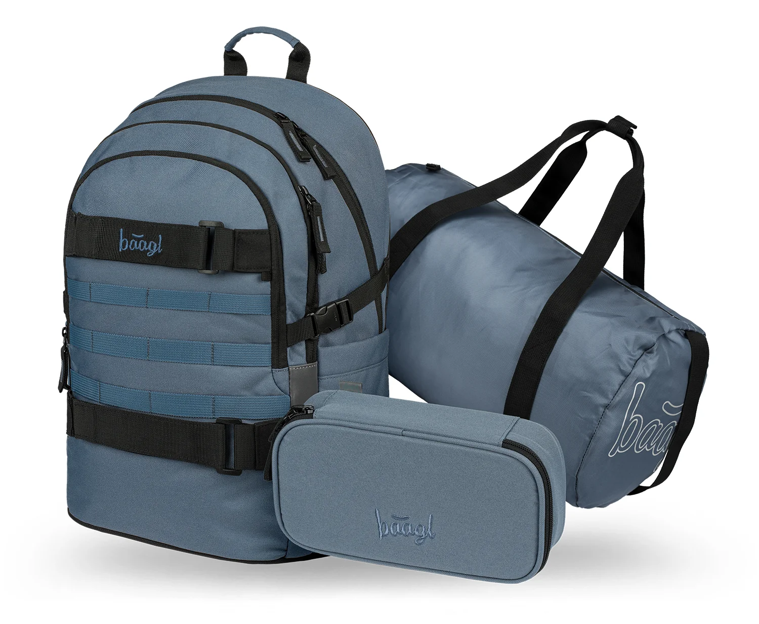 Baagl sada 3 ks Skate Dust Blue: batoh, peračník, športová taška Hoop