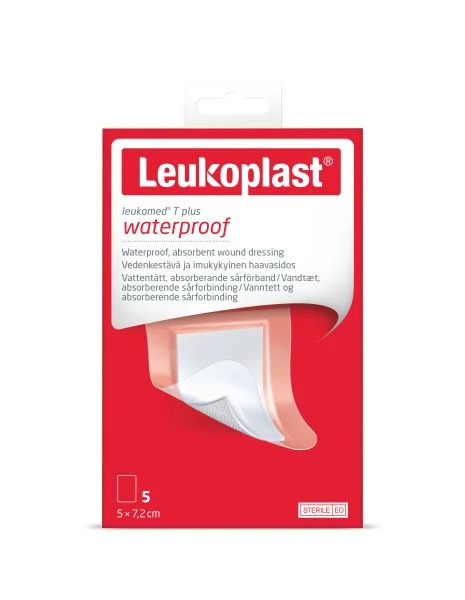 Leukoplast® Leukomed® T plus absorpčná náplasť na rany, vodeodolná, 5x7,2 cm, 1x5 ks