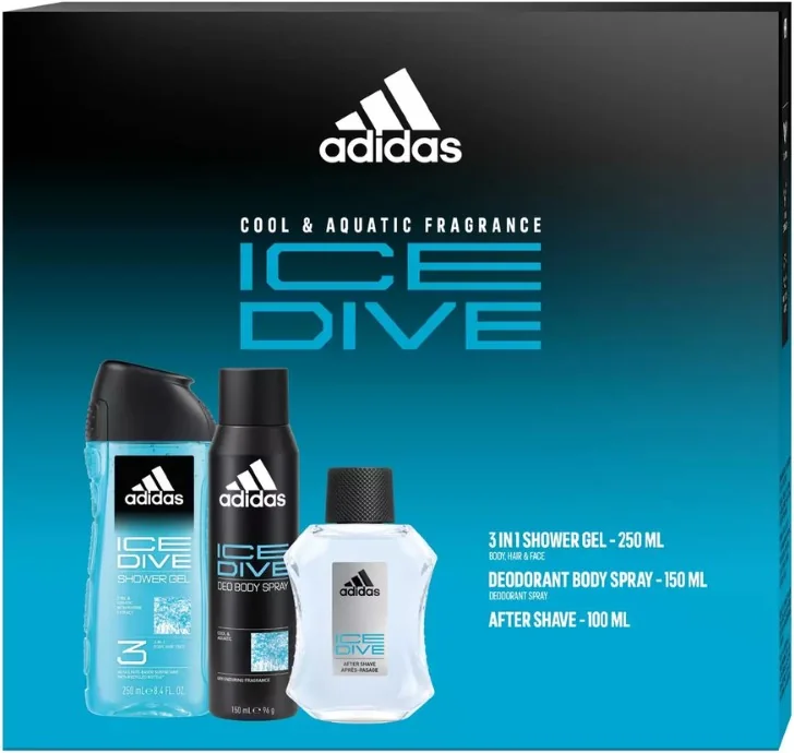 Adidas kazeta MEN Ice Dive (sg+VPH+deo) 1×1 ks, darčeková kazeta