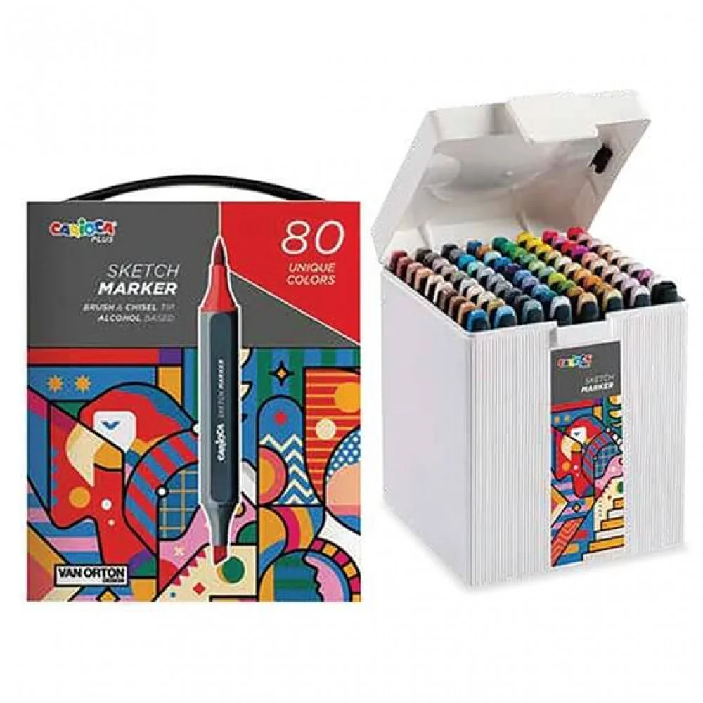 Skatch popisovače obojstranné permanentné  CARIOCA box 80ks-CARIOCA