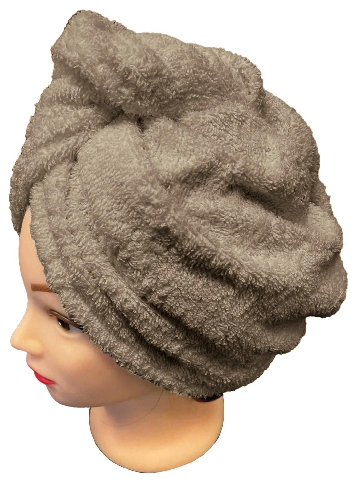 Rýchloschnúci froté turban na vlasy, béžový