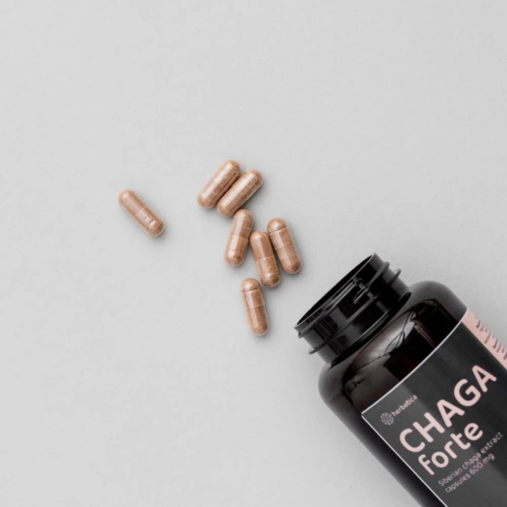 Zvýhodnený set: 2 x Čaga sibírska FORTE - 60 vegánskych kapsúl (600mg/ kapsula) - Herbatica