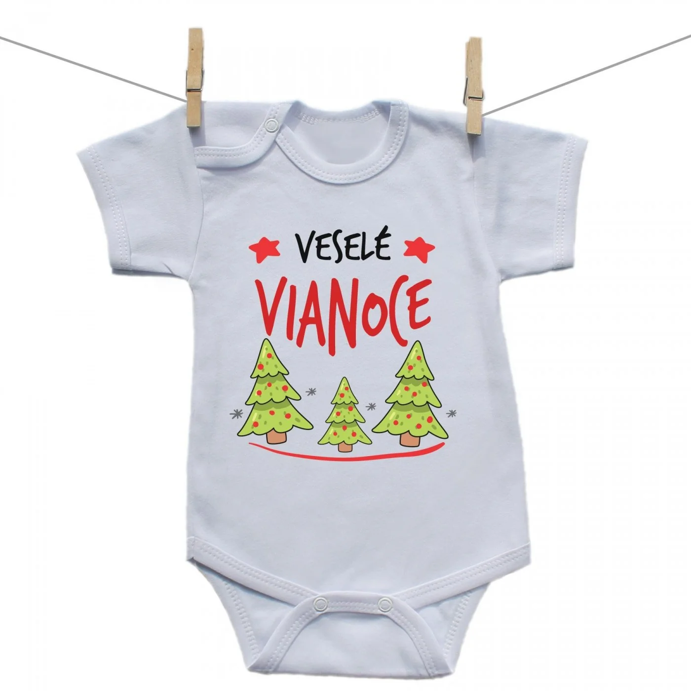 Boodyy Body s krátkym rukávom Veselé Vianoce Veľkosť: 92