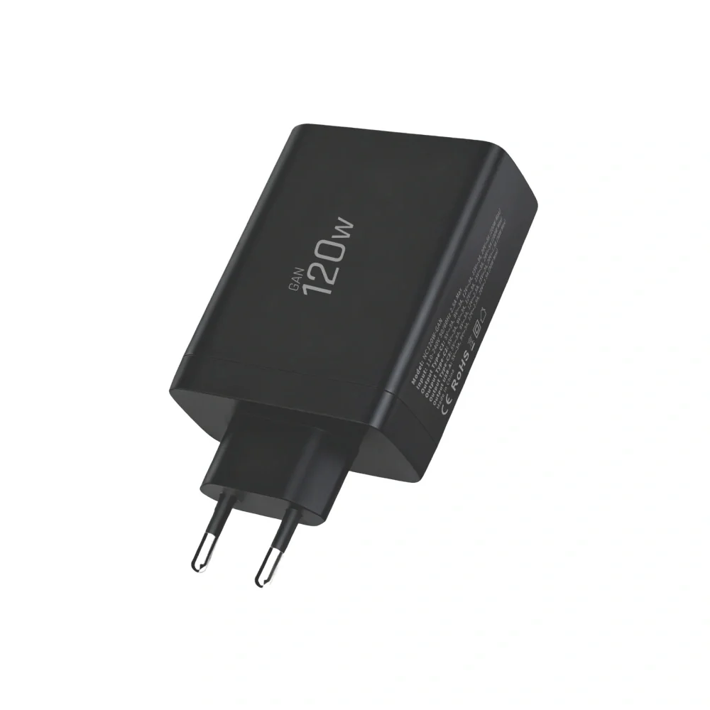Tech-Protect NC120W GaN sieťová nabíjačka USB / 3x USB-C 120W PD QC, čierna ierna